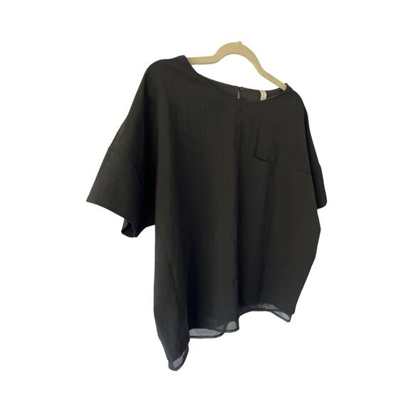Lululemon A Shift In Time Black Short Sleeve Top Size 8 Relaxed Fit - Picture 4 of 10